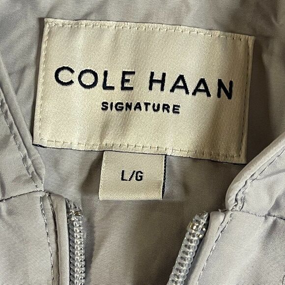 Cole Haan Signature Gray Hooded Rain Jacket Large - Picture 9 of 13